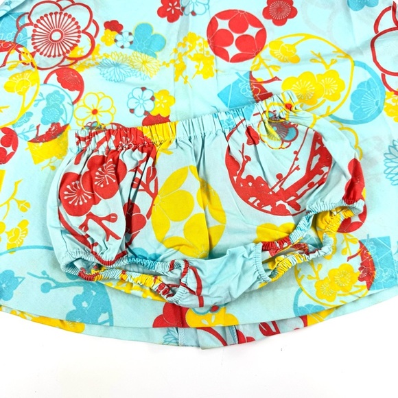 Kenzo Jungle NEW Baby Sz 12M Blue Floral Dress with Panty Set Lightweight Cotton - Picture 2 of 10